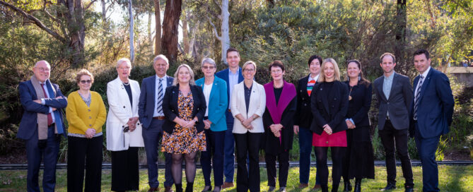 4. SmartSat CRC team (left to right) Professor Roy Green, Dr Jackie Craig, Dr Michele Allen, Professor Andy Koronios, Alison Bowman, Dr Rosalind Dubs, Dr Carl Seubert, Dr Sarah Cannard, Professor Margaret Harding, Dr Jasmine Muir, Elizabeth Weeks, Mikaela Jade, Professor Kirk McKenzie and Andrew Beveridge