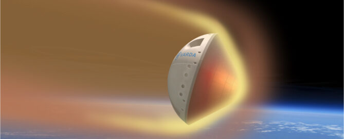 Varda re-entry capsule on atmospheric re-entry (render)